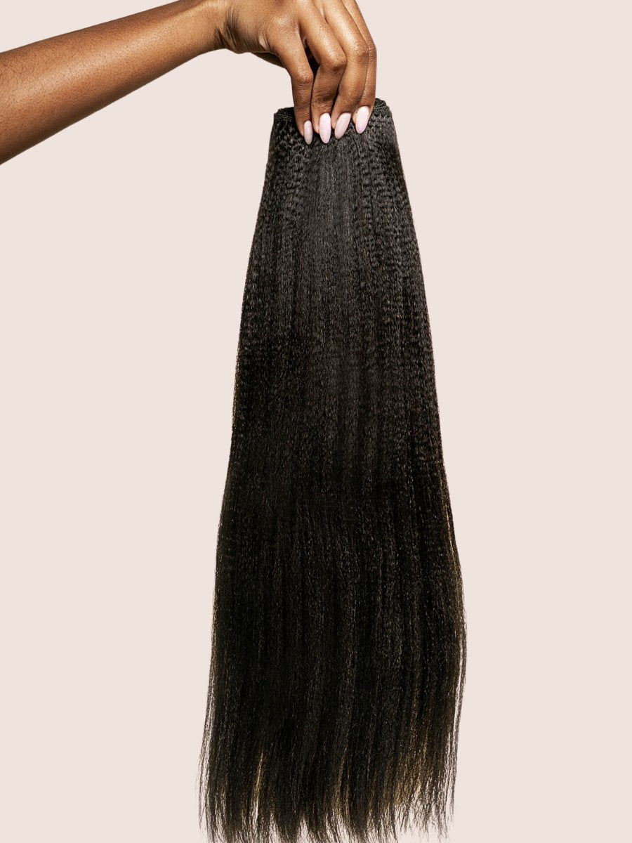 Silk Press Straight weft held to show texture details