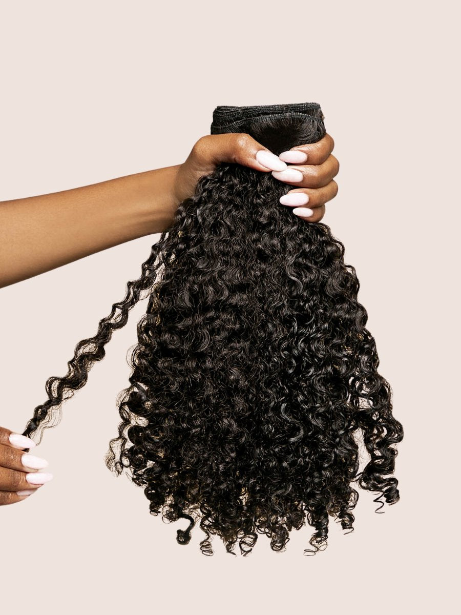 Corkscrew Curl weft held to show texture details