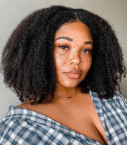 afro curly, 100% human hair clip in extensions for 4C hair volume  