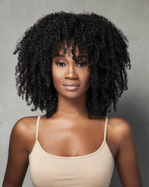 Coil Curl Clip-ins for Type 4 hair – natural black, afro kinky curl human hair extensions by Melanj Hair