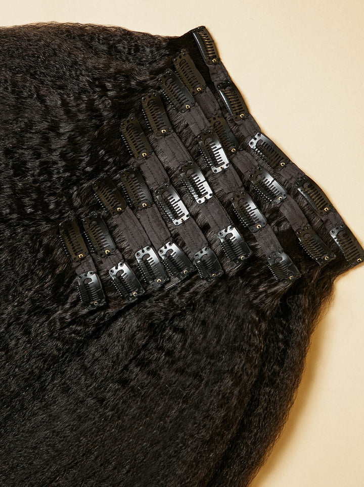 set of melanj hair clip ins hair extensions for 3B-4C natural curls and blow outs