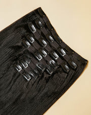 set of melanj hair clip ins hair extensions for relaxed hair and straight natural blow outs